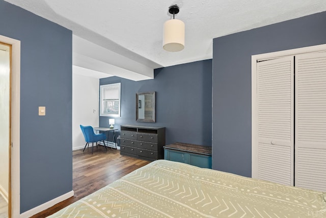 206 Simsbury Ln, Forest, VA 24551 - bedroom featuring dark wood finished floors, baseboards, and a closet