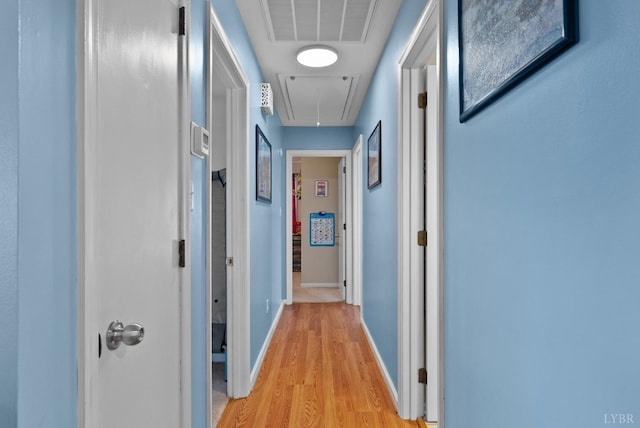 2637 Chilton Rd, Appomattox, VA 24522 - hall featuring attic access, light wood-style floors, and baseboards