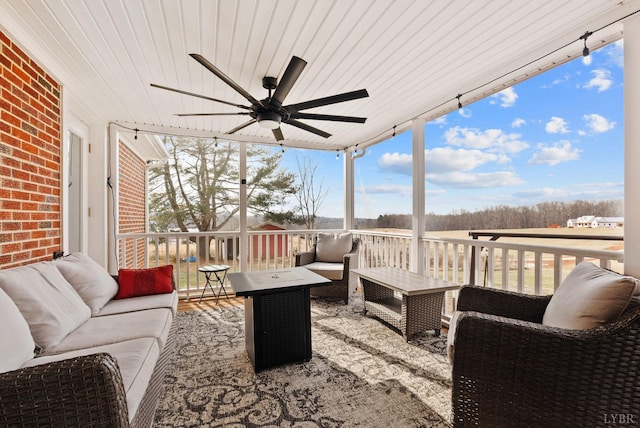 2637 Chilton Rd, Appomattox, VA 24522 - wooden deck featuring a ceiling fan and an outdoor living space