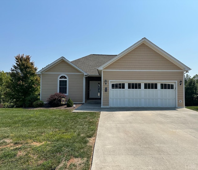 1057 Barrow Hills Dr, Moneta, VA 24104 - view of front of house featuring an attached garage, concrete driveway, and a front lawn