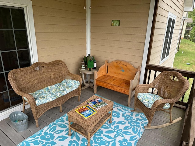 1057 Barrow Hills Dr, Moneta, VA 24104 - view of wooden balcony featuring a deck