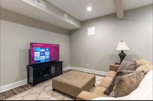 3008 Hill St Unit 313, Lynchburg, VA 24501 - living room with baseboards, wood finished floors, and recessed lighting