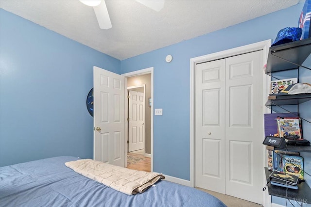 2098 Sunburst Rd, Evington, VA 24550 - carpeted bedroom with a closet and a ceiling fan