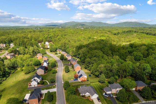 528 Lady Slipper Ln, Lynchburg, VA 24502 - aerial overview of property's location with a forest and a mountainous background