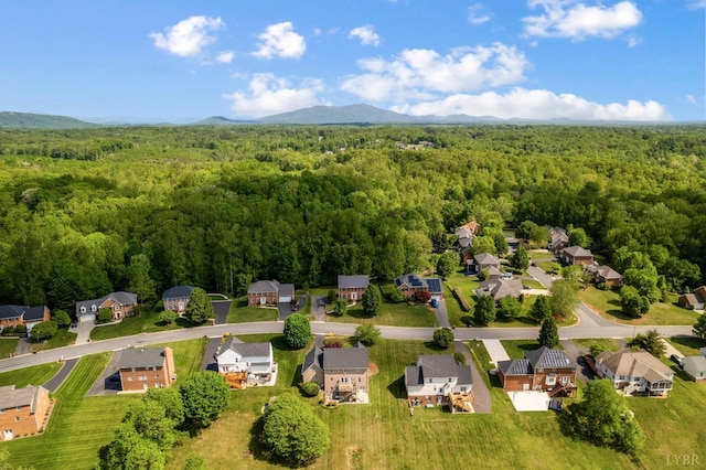 528 Lady Slipper Ln, Lynchburg, VA 24502 - aerial perspective of suburban area featuring a forest and mountains