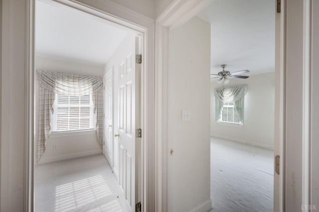 528 Lady Slipper Ln, Lynchburg, VA 24502 - hallway featuring light colored carpet and baseboards