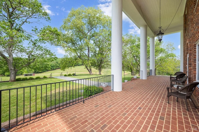 view of patio / terrace featuring covered porch