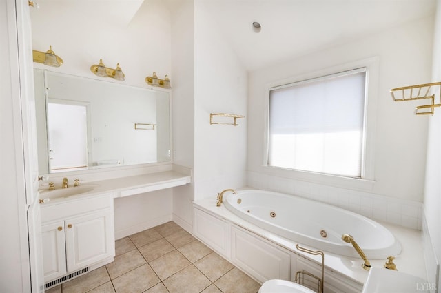 1348 Lake Shore Dr, Forest, VA 24551 - bathroom featuring tile patterned flooring, a whirlpool tub, and vanity
