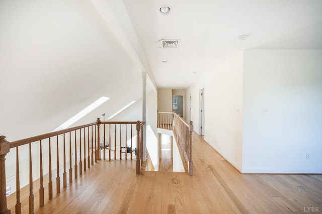 1348 Lake Shore Dr, Forest, VA 24551 - hallway with an upstairs landing, light wood-style floors, baseboards, and recessed lighting