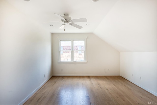 1348 Lake Shore Dr, Forest, VA 24551 - bonus room featuring ceiling fan, light wood-style flooring, baseboards, vaulted ceiling, and recessed lighting