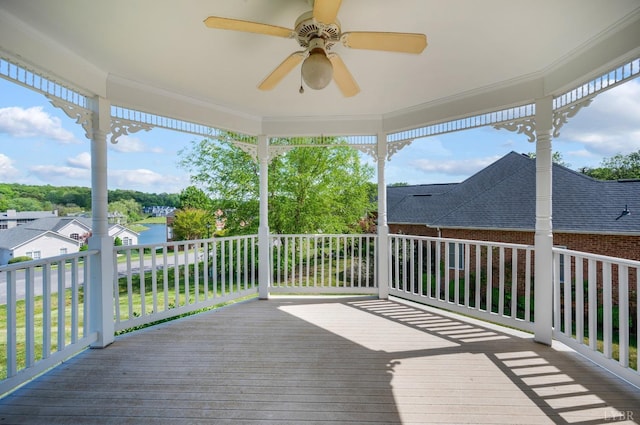 1348 Lake Shore Dr, Forest, VA 24551 - wooden terrace featuring ceiling fan