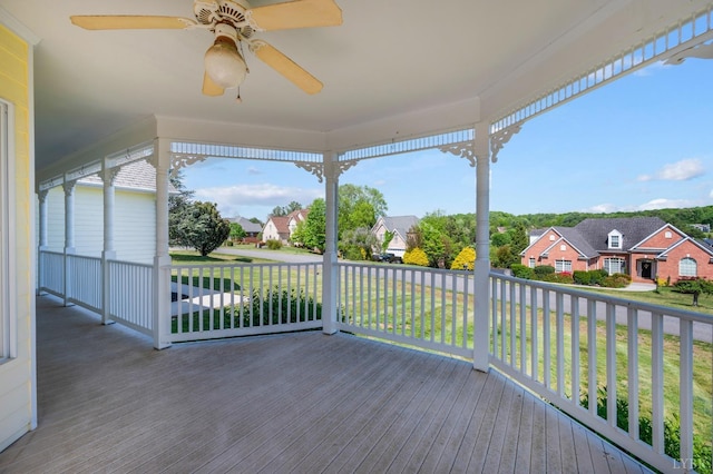 1348 Lake Shore Dr, Forest, VA 24551 - deck with a residential view and ceiling fan