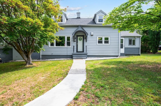 906 Elon Rd, Madison Heights, VA 24572 - view of front of home featuring a front yard, roof with shingles, and a chimney