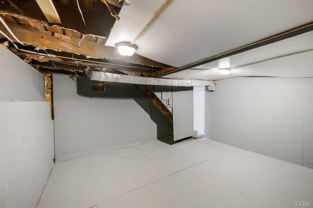 906 Elon Rd, Madison Heights, VA 24572 - unfinished below grade area featuring stairs