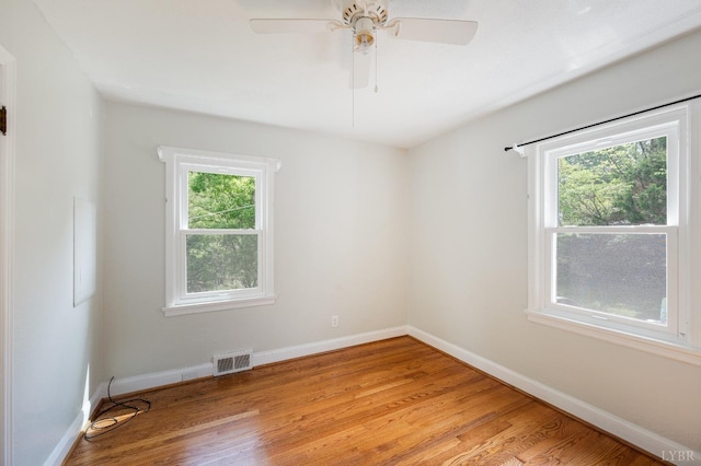 906 Elon Rd, Madison Heights, VA 24572 - spare room featuring baseboards, light wood-style floors, and a ceiling fan
