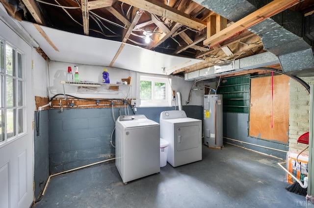906 Elon Rd, Madison Heights, VA 24572 - laundry room featuring independent washer and dryer and water heater