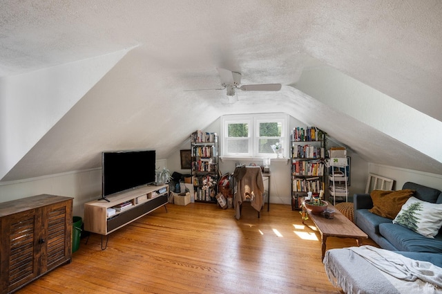 906 Elon Rd, Madison Heights, VA 24572 - additional living space with a textured ceiling, wood finished floors, lofted ceiling, and a ceiling fan