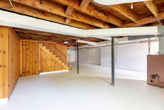 336 Biltmore Ave, Lynchburg, VA 24502 - basement featuring stairs and wood walls