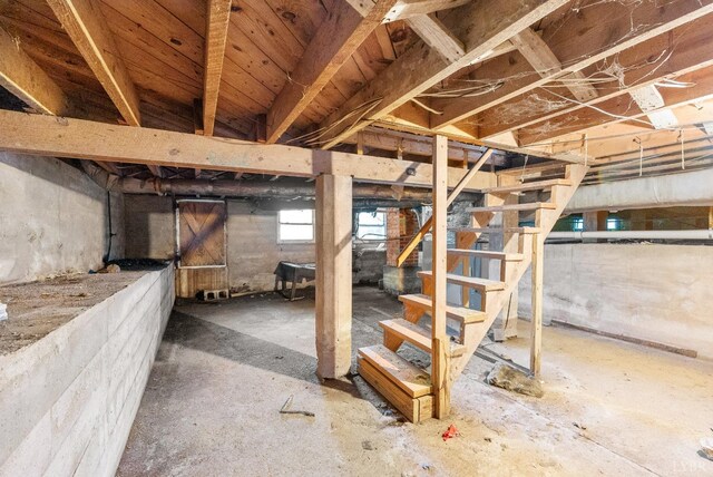 507 Henry St, Gretna, VA 24557 - below grade area featuring stairs
