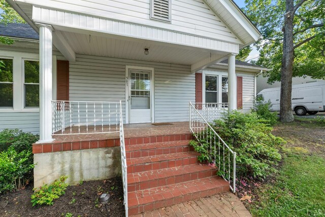 507 Henry St, Gretna, VA 24557 - doorway to property with covered porch