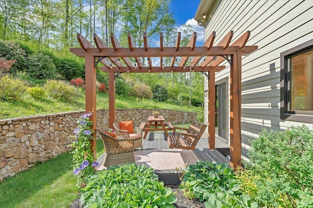 122 Gravelly Ridge Rd, Troutville, VA 24175 - view of patio / terrace featuring a pergola and a wooden deck