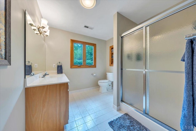 122 Gravelly Ridge Rd, Troutville, VA 24175 - full bath with toilet, vanity, visible vents, and a shower stall