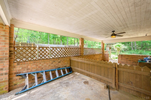 view of patio with a ceiling fan
