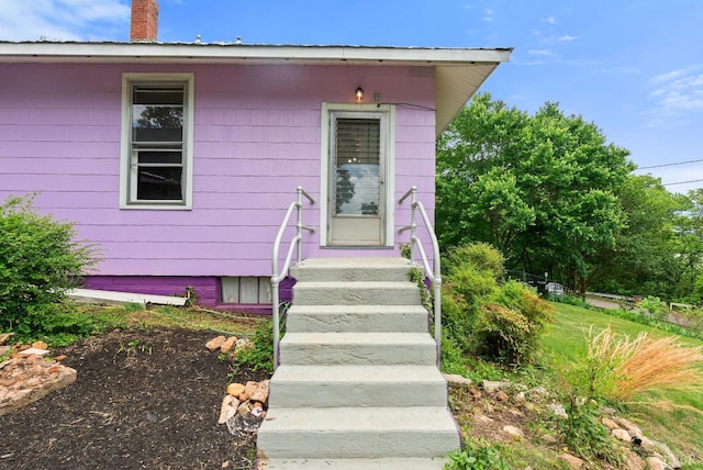 600 9th St, Altavista, VA 24517 - doorway to property featuring a chimney