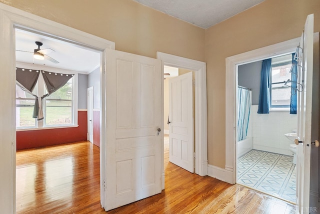 600 9th St, Altavista, VA 24517 - hallway with baseboards and wood finished floors
