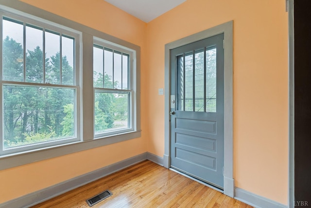 600 9th St, Altavista, VA 24517 - entryway featuring plenty of natural light, baseboards, visible vents, and light wood-style floors