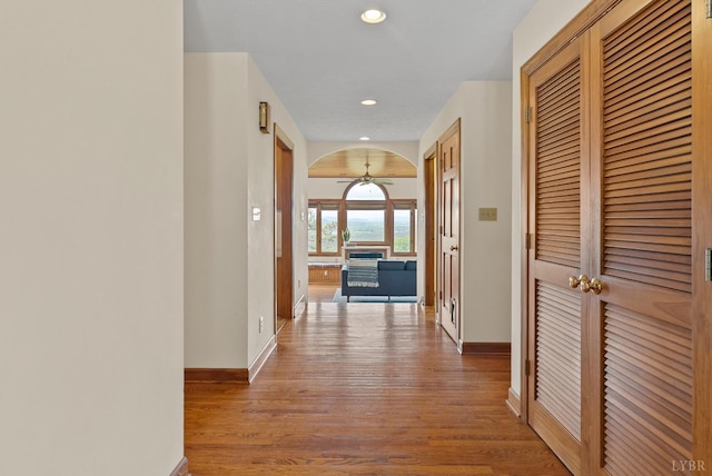 885 Cresthill Rd, Lynchburg, VA 24504 - hall with wood finished floors, recessed lighting, and baseboards