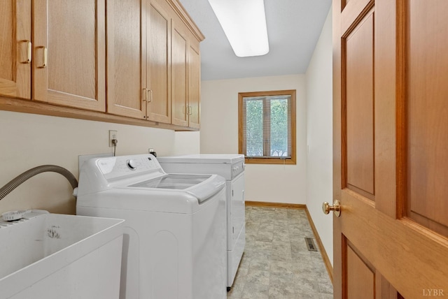 885 Cresthill Rd, Lynchburg, VA 24504 - clothes washing area with independent washer and dryer, cabinet space, and baseboards