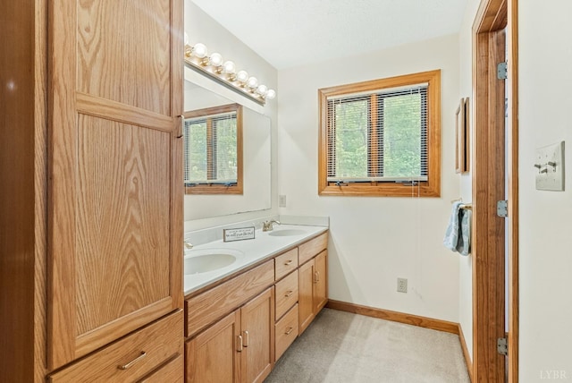 885 Cresthill Rd, Lynchburg, VA 24504 - full bath featuring plenty of natural light, baseboards, and double vanity