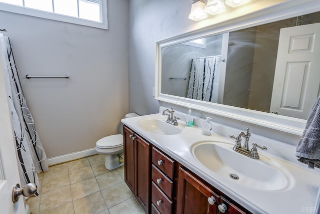 22 Semmes Ct, Rustburg, VA 24588 - full bath with double vanity, tile patterned flooring, and a shower with shower curtain