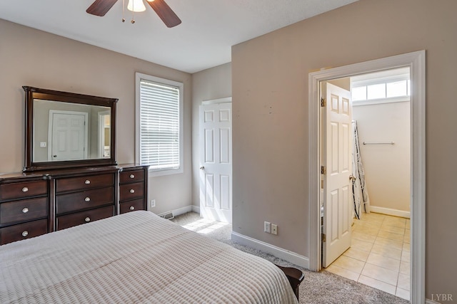 22 Semmes Ct, Rustburg, VA 24588 - bedroom featuring baseboards, a ceiling fan, and light tile patterned floors