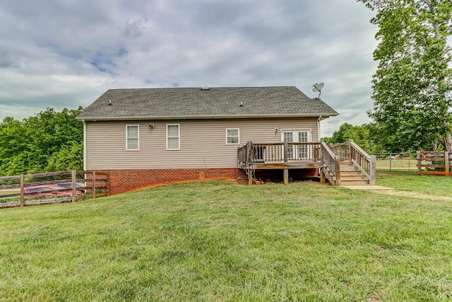 22 Semmes Ct, Rustburg, VA 24588 - back of property with a deck and roof with shingles