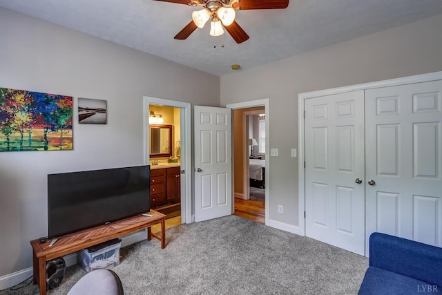 22 Semmes Ct, Rustburg, VA 24588 - sitting room with ceiling fan and carpet floors