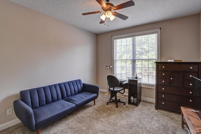 22 Semmes Ct, Rustburg, VA 24588 - office with light carpet, baseboards, and a ceiling fan