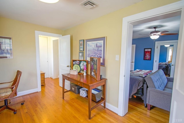 3845 Peakland Pl, Lynchburg, VA 24503 - office area with light wood-type flooring and a ceiling fan