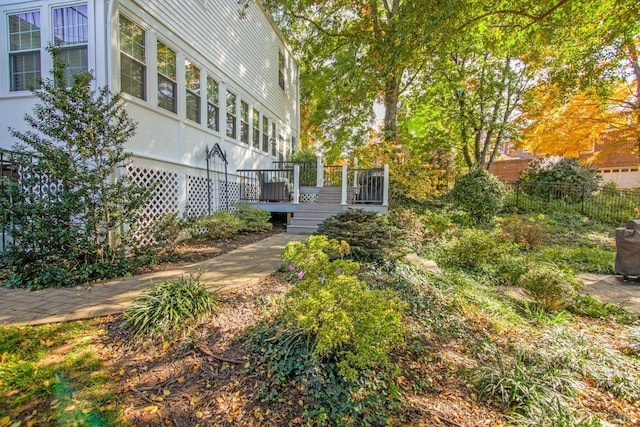 3845 Peakland Pl, Lynchburg, VA 24503 - view of yard with a wooden deck