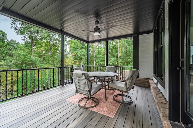 1228 Mill Dam Ln, Forest, VA 24551 - deck with outdoor dining space and ceiling fan