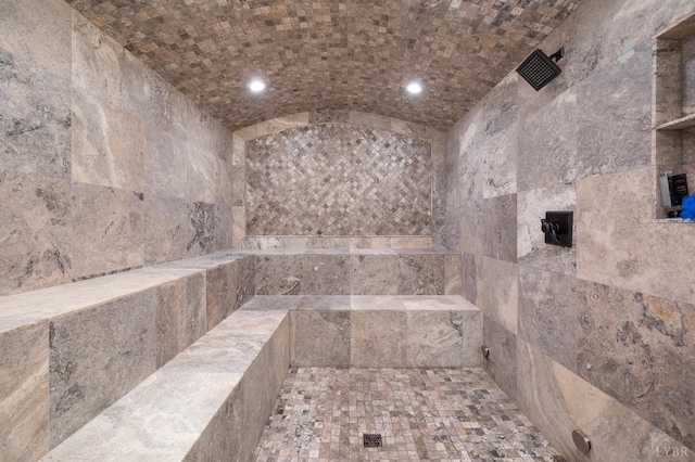 1228 Mill Dam Ln, Forest, VA 24551 - full bathroom with a tile shower and recessed lighting
