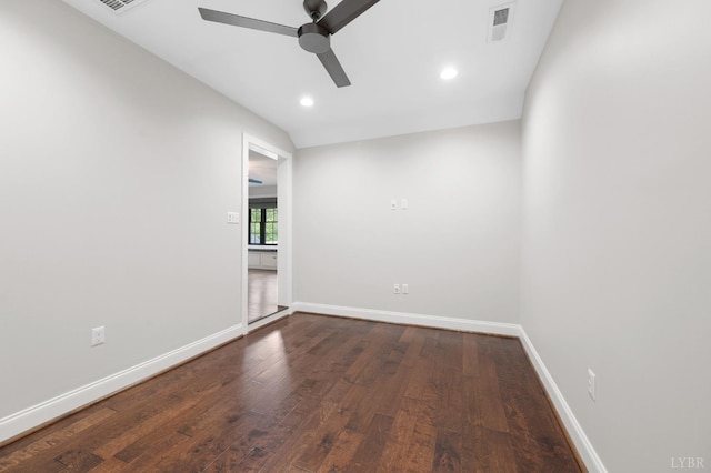 1228 Mill Dam Ln, Forest, VA 24551 - spare room featuring ceiling fan, wood finished floors, baseboards, and recessed lighting
