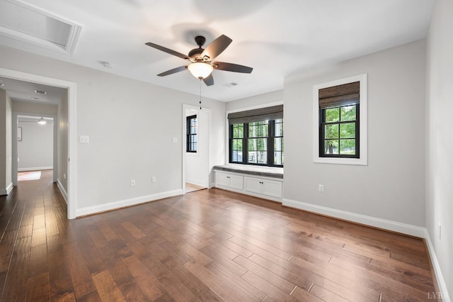 1228 Mill Dam Ln, Forest, VA 24551 - empty room with ceiling fan, baseboards, and dark wood-style floors