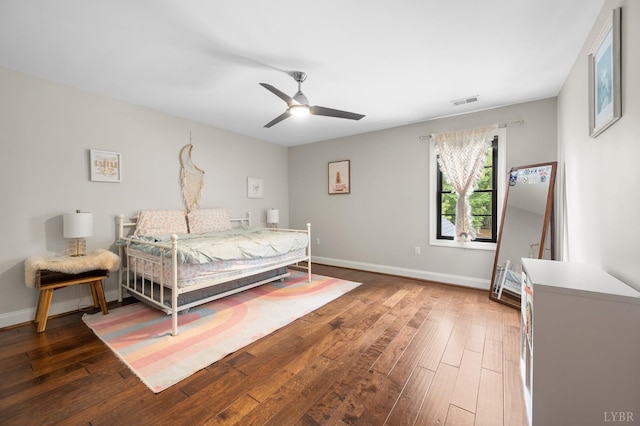 1228 Mill Dam Ln, Forest, VA 24551 - bedroom featuring wood-type flooring, baseboards, and a ceiling fan