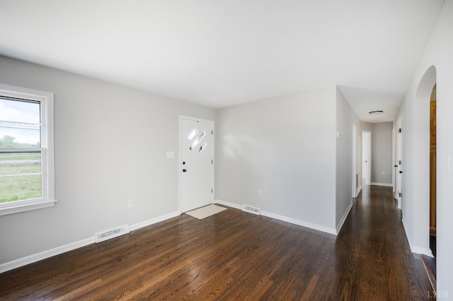 7230 Wards Rd, Rustburg, VA 24588 - entryway featuring arched walkways and dark wood-style floors