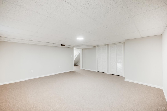 7230 Wards Rd, Rustburg, VA 24588 - finished below grade area featuring carpet floors and a paneled ceiling