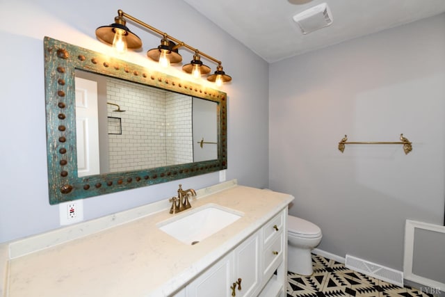 2130 Burnt Bridge Rd, Lynchburg, VA 24503 - full bathroom featuring vanity, toilet, tiled shower, and baseboards