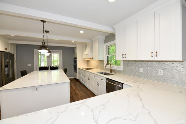2130 Burnt Bridge Rd, Lynchburg, VA 24503 - kitchen with a sink, dishwasher, a kitchen island, decorative backsplash, and plenty of natural light