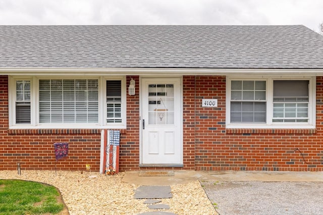 4100 Roark Mill Rd, Hurt, VA 24563 - entrance to property featuring brick siding and a shingled roof